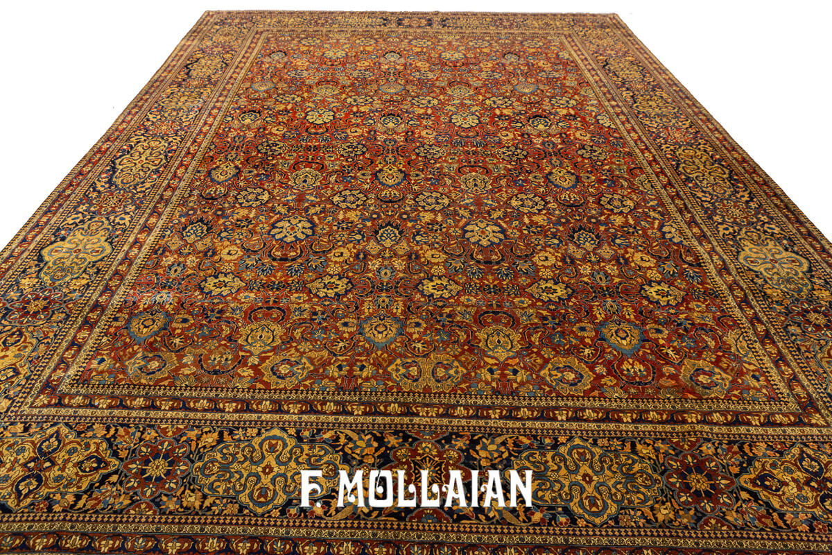 Tappeto Antico Kashan Mohtasham Colore Rosso n°:60108315